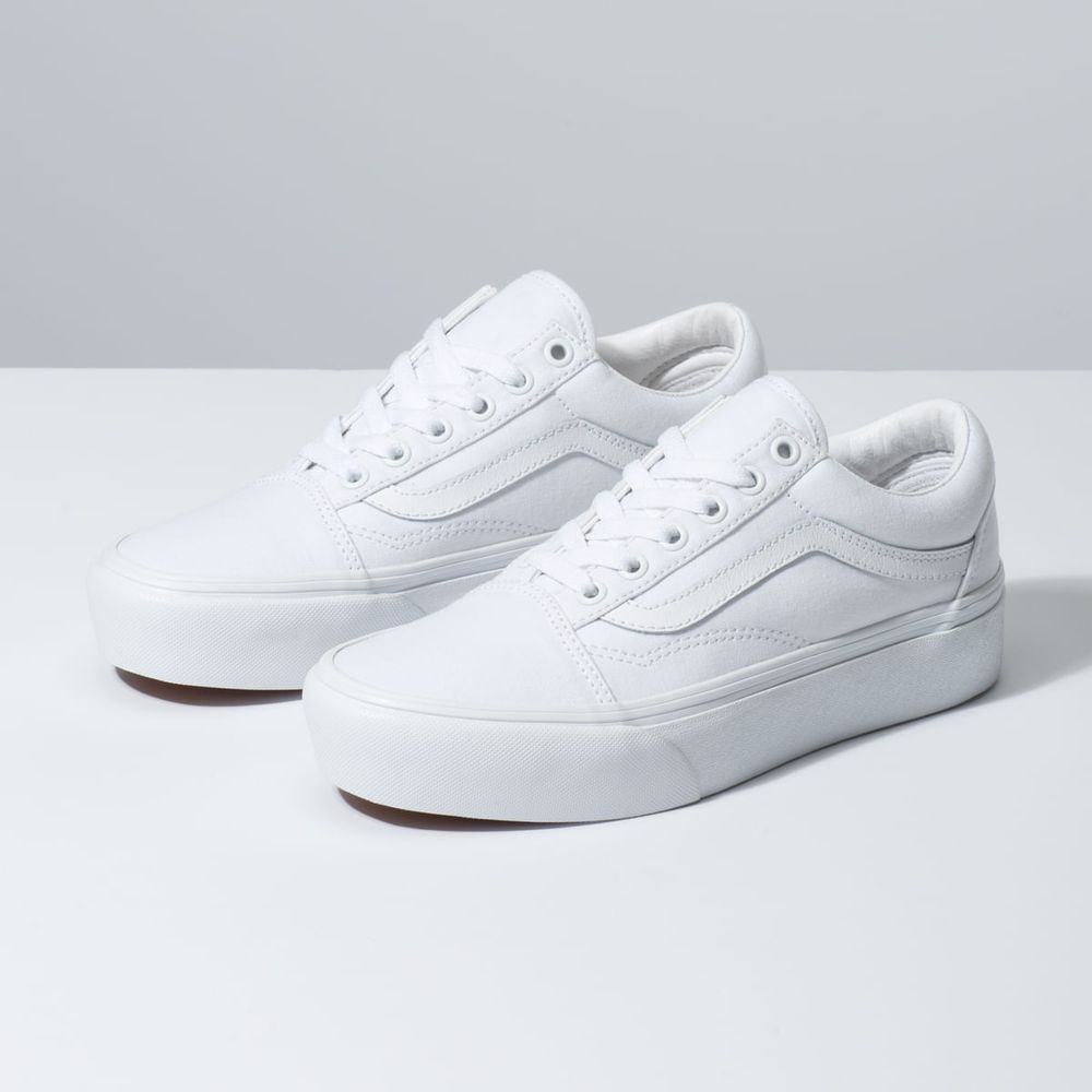 vans old skool plataforma blancas