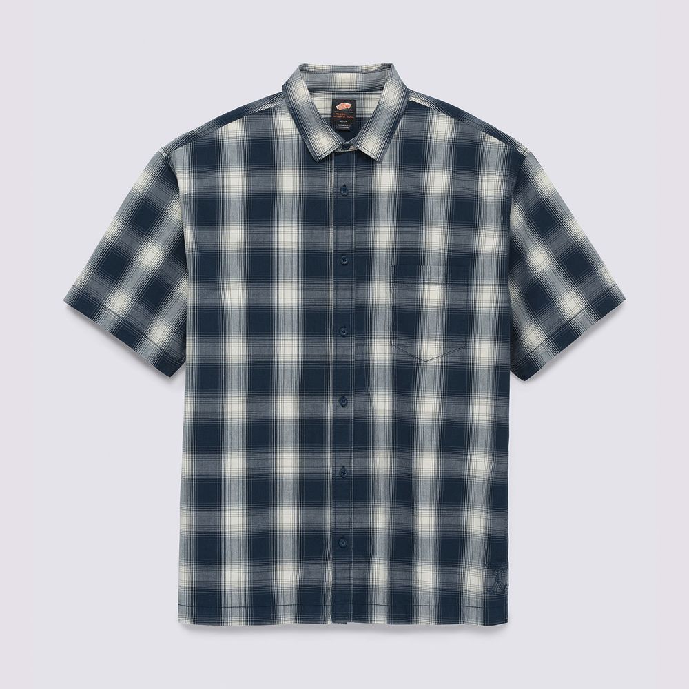Camiseta-Manga-Corta-Azul-Nick-Michel-Ss-Woven-Hombre-Vans