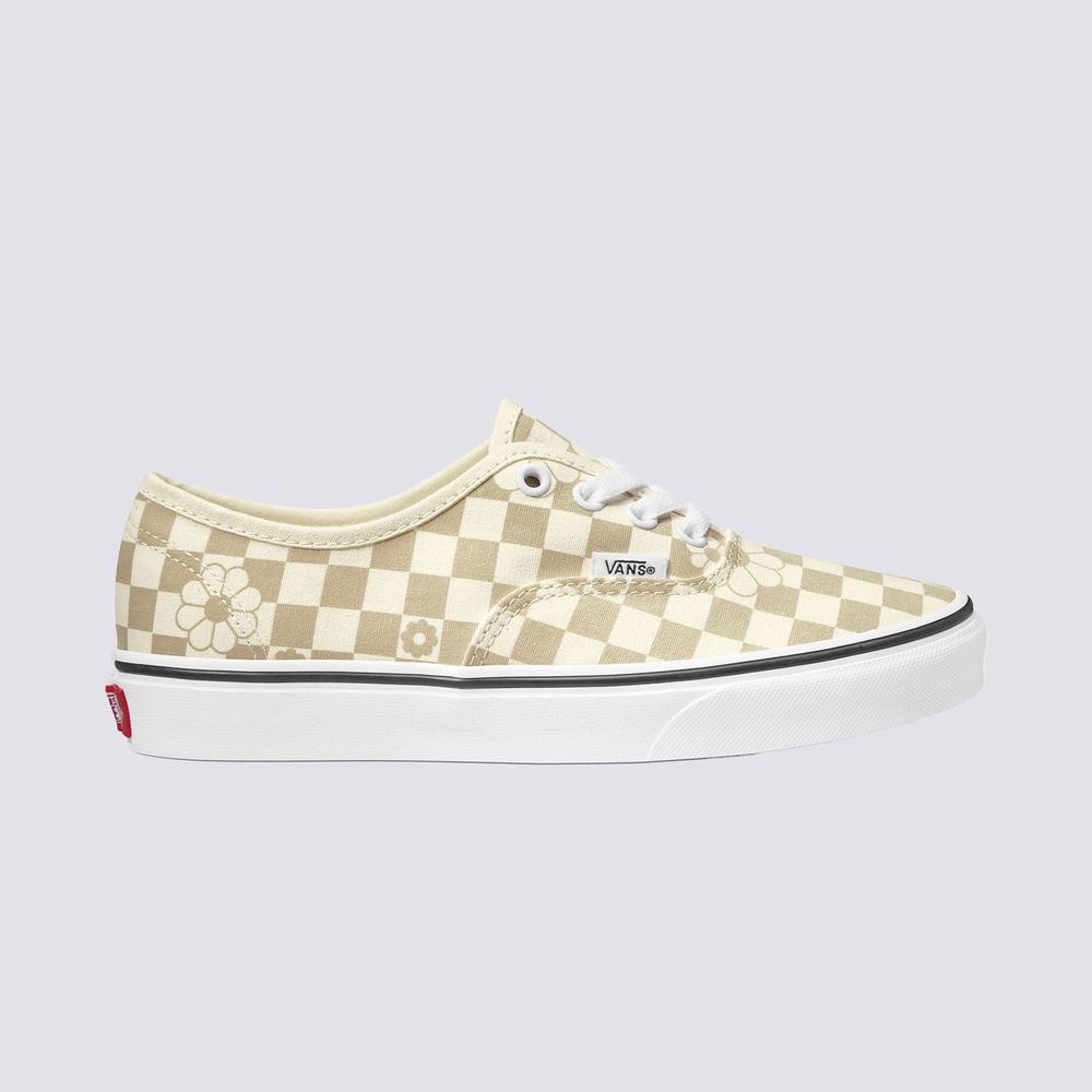 Zapatos-Clasicos-Beige-Authentic-Checkerboard-Floral-Vans