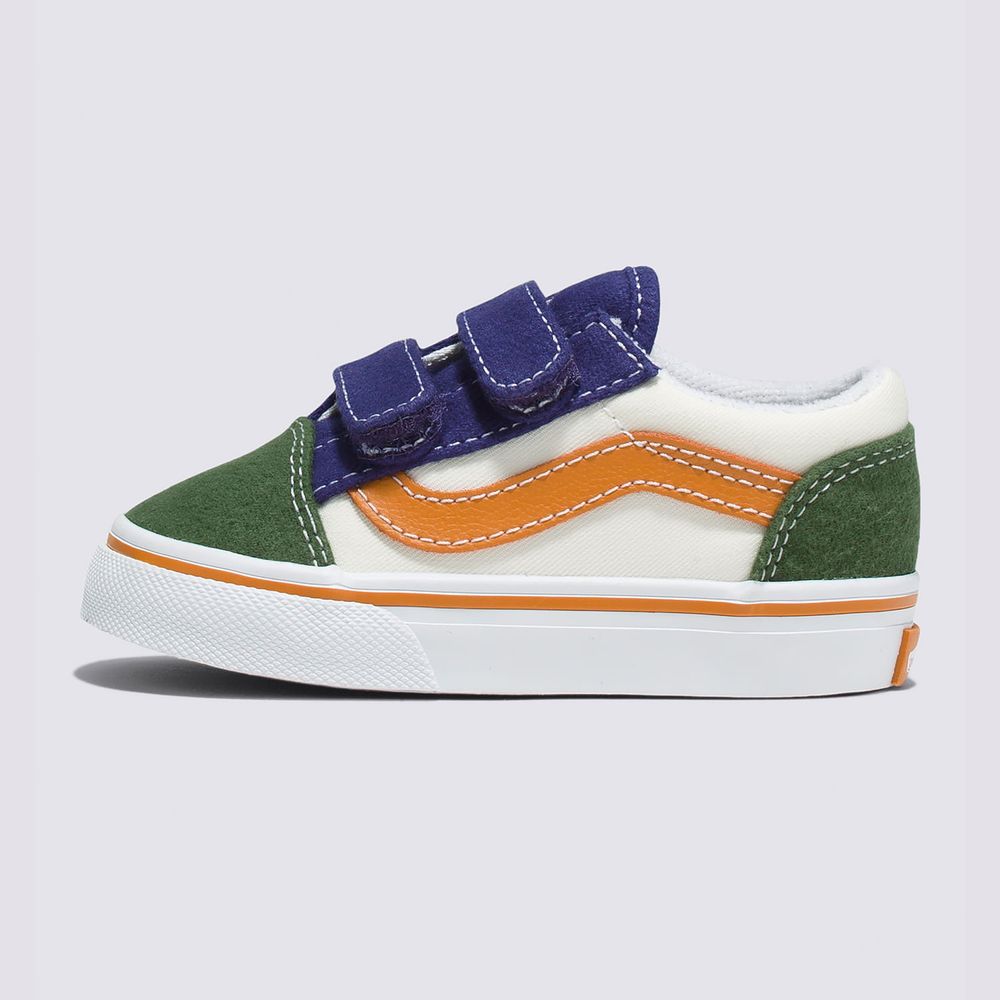 Zapatos-Clasicos-De-Velcro-Multicolor-Old-Skool-V-Niños-Vans