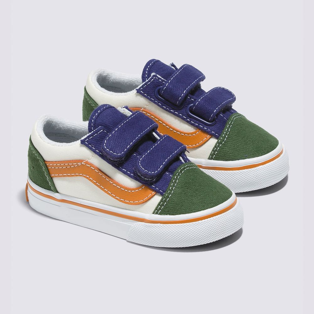 Zapatos-Clasicos-De-Velcro-Multicolor-Old-Skool-V-Niños-Vans