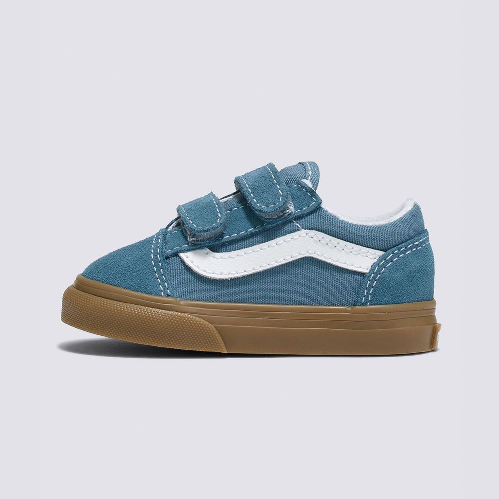 Zapatos-Clasicos-Suela-De-Goma-Azules-Old-Skool-V-Niños-Vans