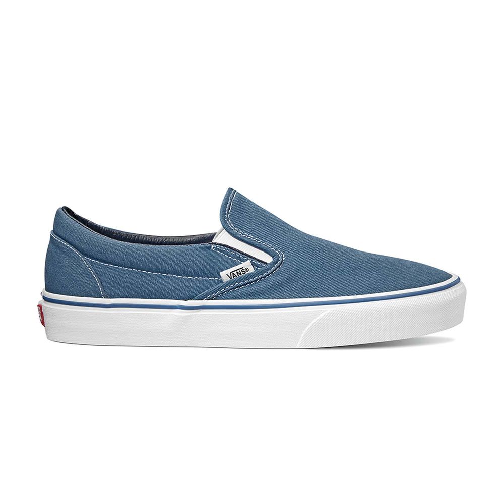 Zapatos-Azules-Clasicos-De-Lona-Slip-On-Vans