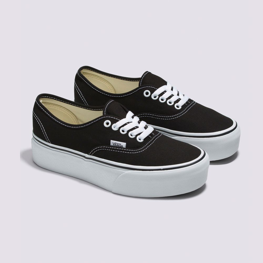 Vans negros de shops plataforma