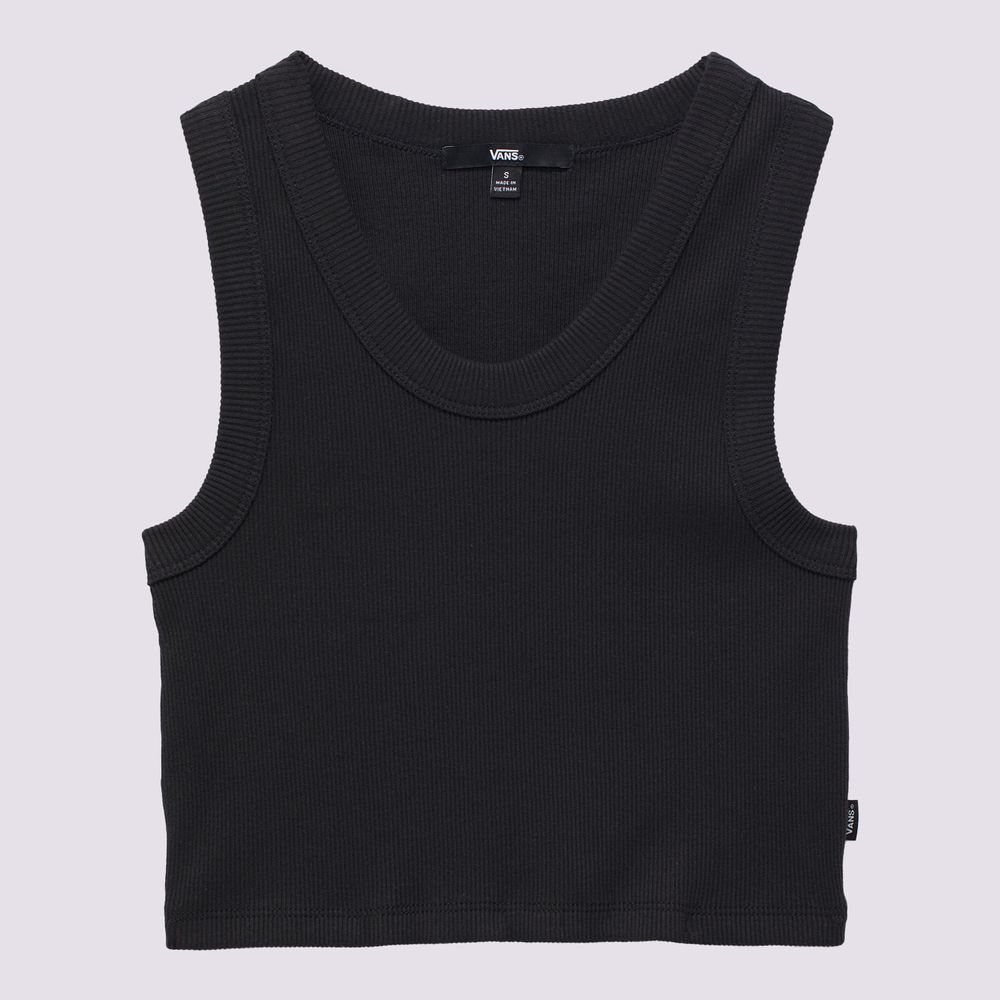 Camiseta-Crop-Top-Negra-Drew-Rib-Tank-Mujer-Vans