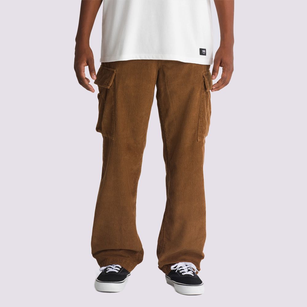 Pantalon-Marron-Service-Cargo-Cord-Loose-Tapered-Hombre-Vans