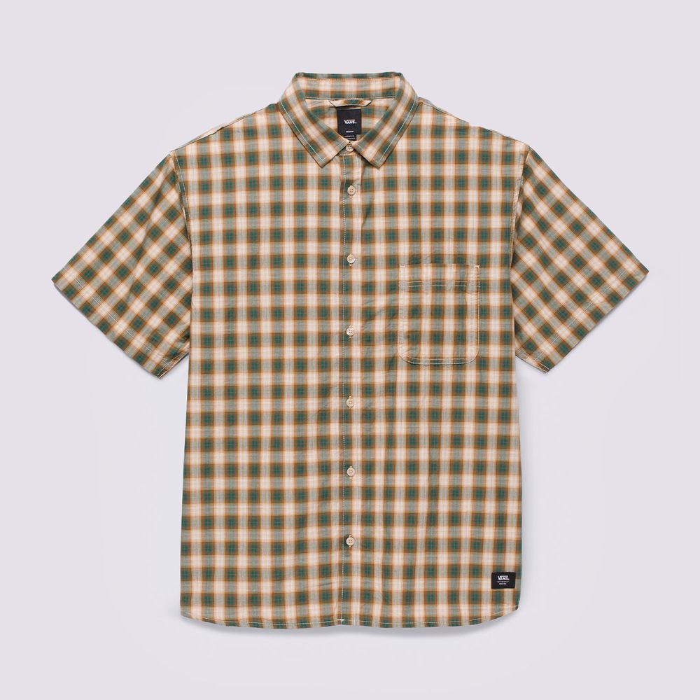 Camisa-Manga-Corta-Verde-Hadley-Ss-Woven-Hombre-Vans