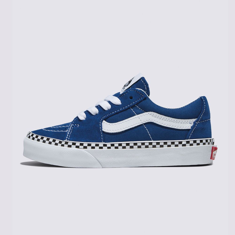 Zapatos-Clasicos-Azules-Sk8-Low-Checkerboard-Niños-Vans