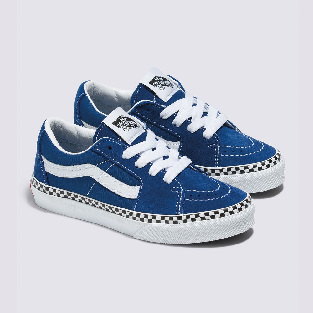 Zapatos-Clasicos-Azules-Sk8-Low-Checkerboard-Niños-Vans