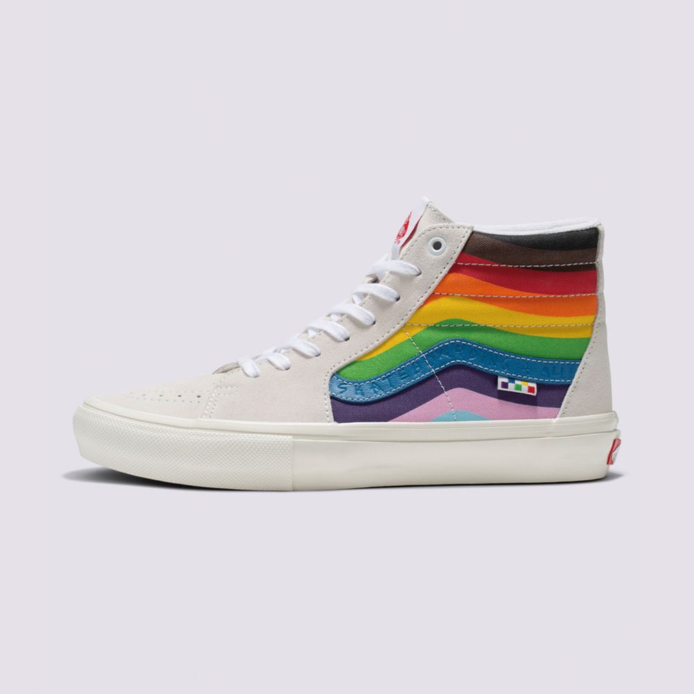 Zapatos-Bota-Skate-Blancos-Sk8-Hi-Pride-Vans-Talla--10M