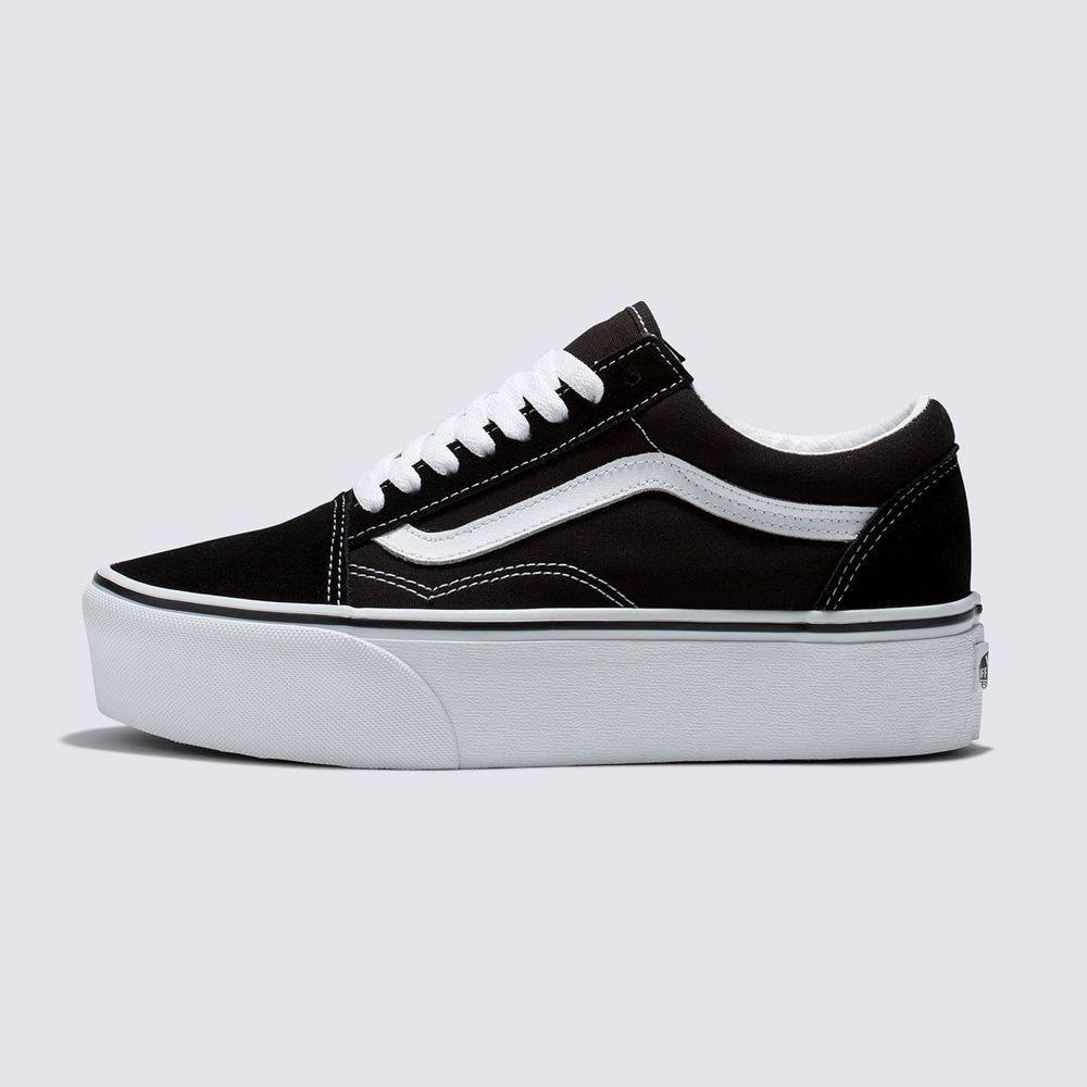 Zapatos-Clasicos-De-Plataforma-Negros-Old-Skool-Suede-Vans