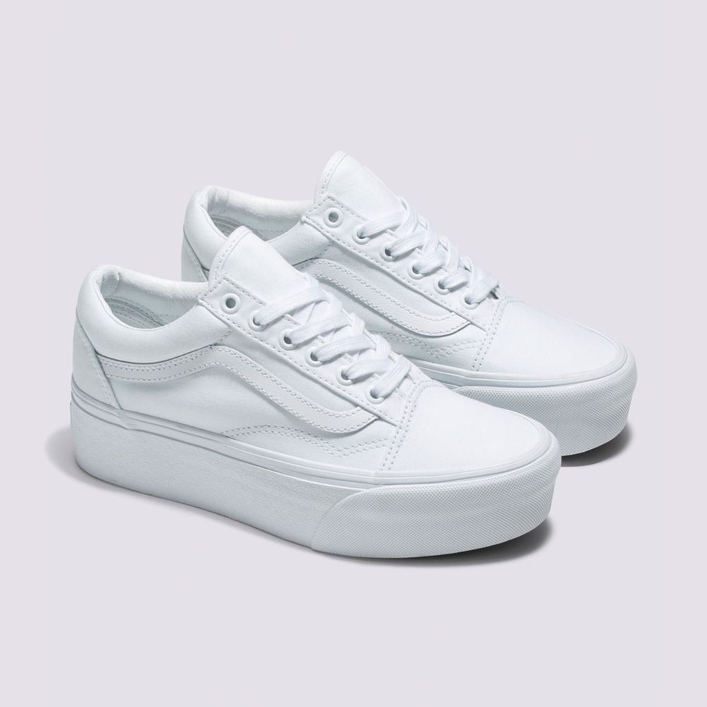 Zapatos-Clasicos-De-Plataforma-Blancos-Old-Skool-Vans