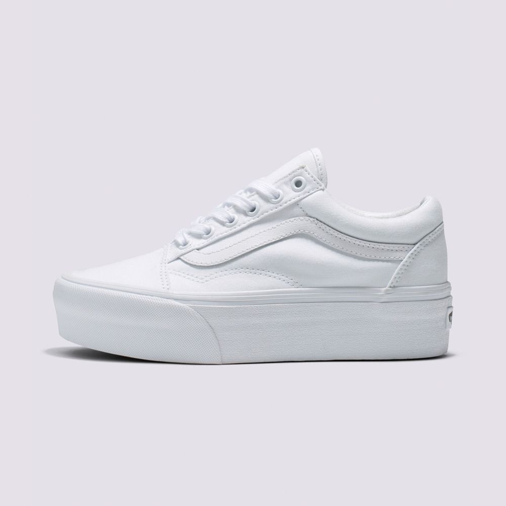 Zapatos-Clasicos-De-Plataforma-Blancos-Old-Skool-Vans