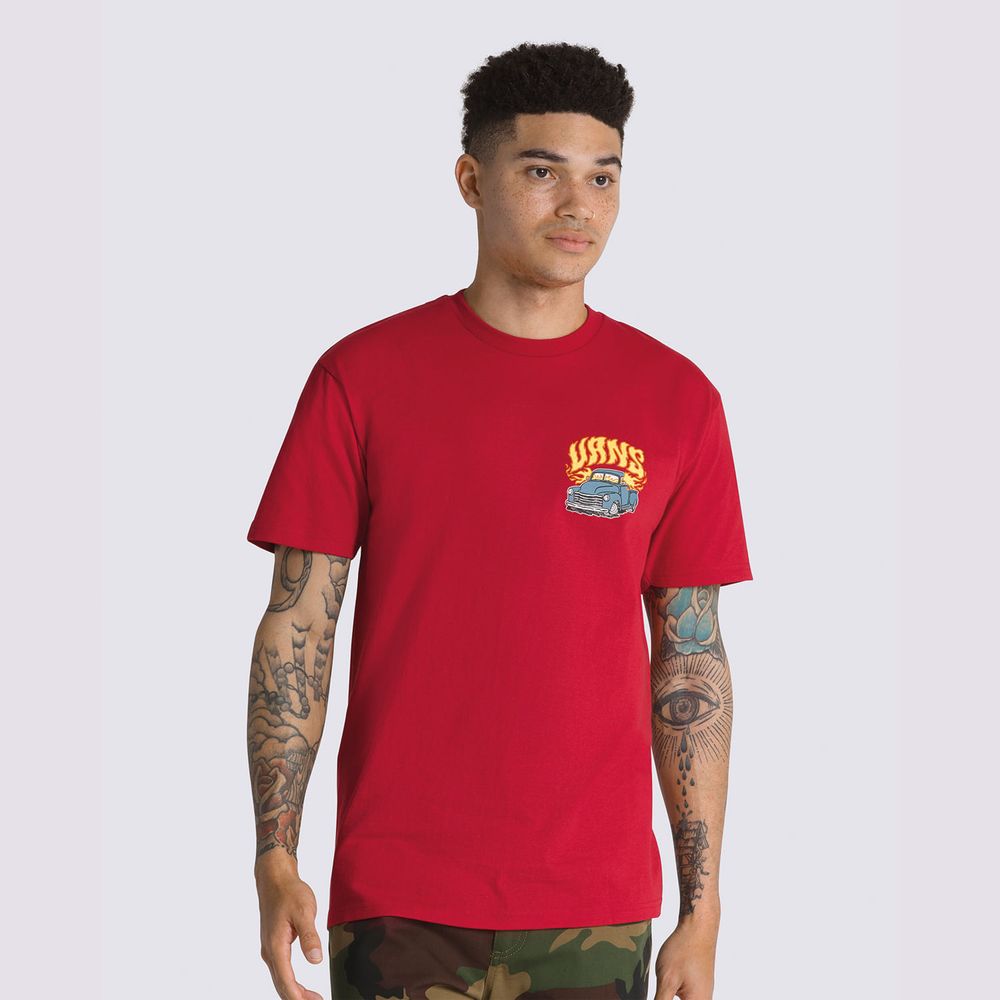 Camiseta-Manga-Corta-Roja-Running-On-Empty-Hombre-Vans