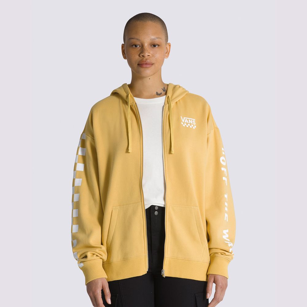 Buzo-De-Capucha-Con-Cremallera-Amarillo-Extra-Fun-Mujer-Vans