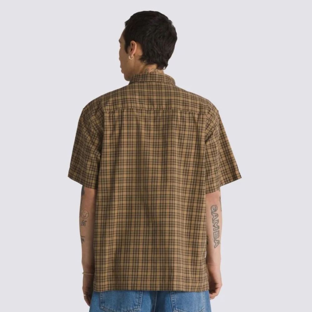 Camisa-Manga-Corta-Marron-Wilshire-Mini-Plaid-Ss-Woven-Hombre-Vans