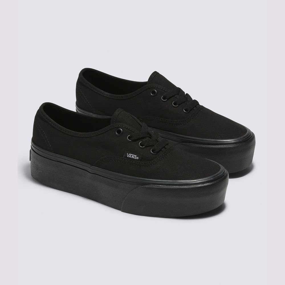 Zapatos-Clasicos-De-Plataforma-Negros-Authentic-Vans